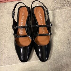 Chelsea & Violet Strappy Chunky Heel Flats